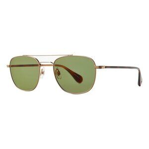 New GARRETT LEIGHT Clubhouse II Gold Square 4065 G-SPBRNSH/GRN Sunglasses Women